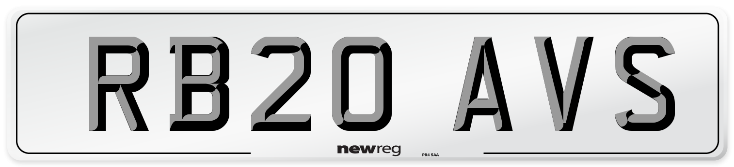 RB20 AVS Number Plate from New Reg